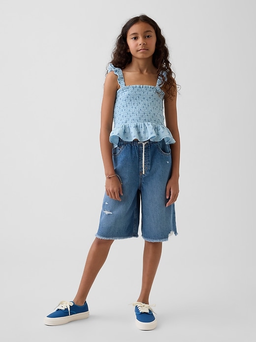 L'image numéro 1 présente Bermuda confort à taille basse en denim Douceur suprême pour Enfant