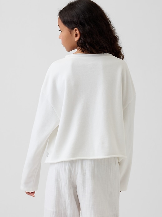 Image number 3 showing, Kids French Terry Wide-Neck Logo Sweatshirt