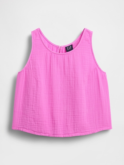 Image number 5 showing, Cotton Gauze Racer Shell Tank Top