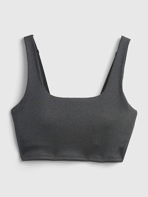 L'image numéro 1 présente Soutien-gorge de sport long à encolure carrée GapFit en jersey brossé
