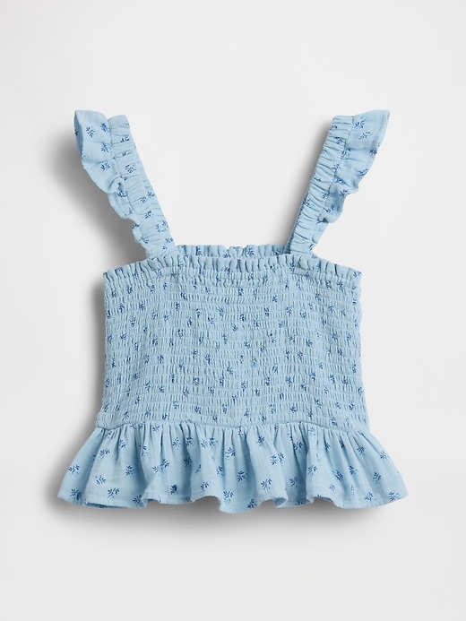 Image number 2 showing, Kids Cotton Gauze Smocked Peplum Top