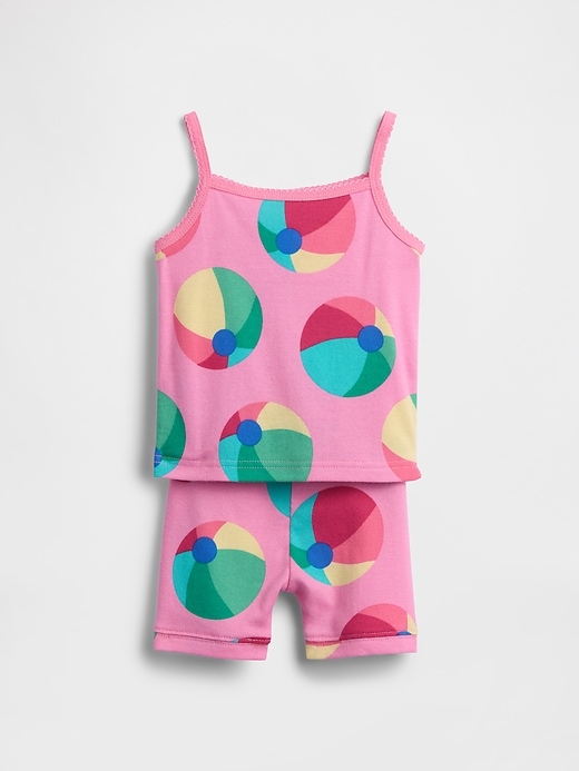 Image number 2 showing, Baby & Toddler Organic Brushed Cotton Beach Ball Cami PJ Short Set