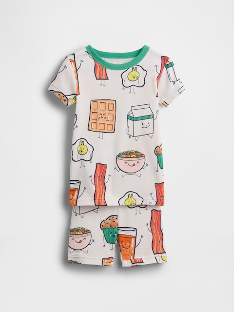 Baby & Toddler Organic Brushed Cotton Breakfast PJ Short Set