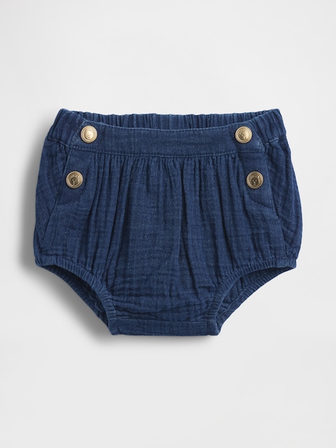 CULOTTE BOUFFANTE MATELOT EN DENIM ET GAZE DE COTON POUR BÉBÉ