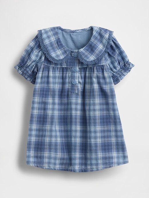 Image number 1 showing, Baby Plaid Ruffle Collar Dress