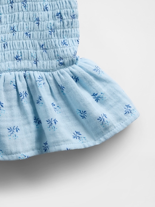 Image number 5 showing, Kids Cotton Gauze Smocked Peplum Top