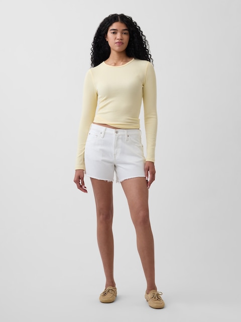 4" Mid Rise UltraSoft Relaxed Cutoff Shorts