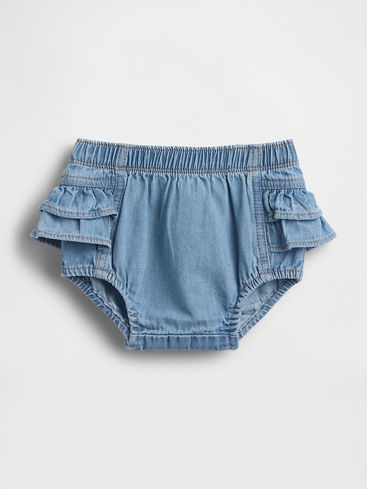 Image number 1 showing, Baby Denim Ruffle Bloomers
