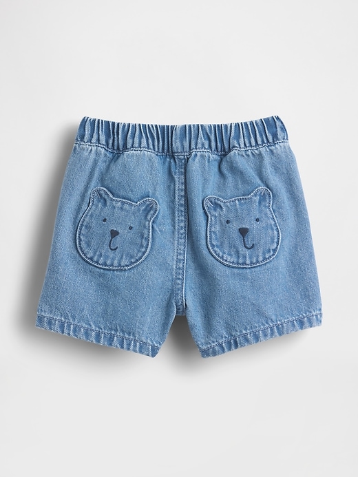 Image number 2 showing, Baby Bear Pocket Pull-On Denim Shorts