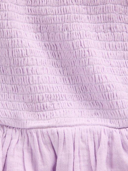 L'image numéro 3 présente Haut à basque en gaze de coton à smocks pour Enfant