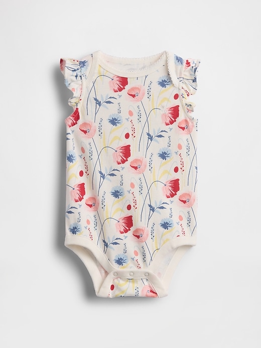 Image number 1 showing, Baby First Favorites Organic Cotton Flutter-Sleeve Bodysuit