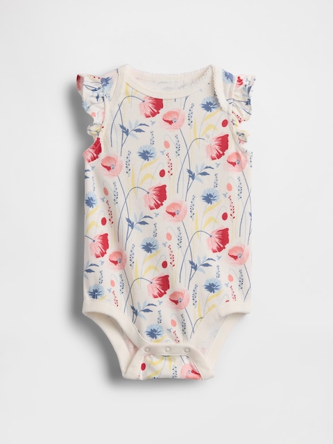 CACHE-COUCHE À MANCHES À VOLANTS EN COTON BIOLOGIQUE PREMIERS ESSENTIELS POUR BÉBÉ