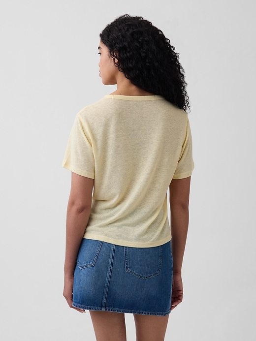Image number 3 showing, Linen-Blend Relaxed T-Shirt
