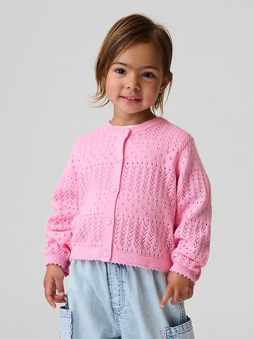 Image number 1 showing, Baby & Toddler Pointelle Cardigan Sweater