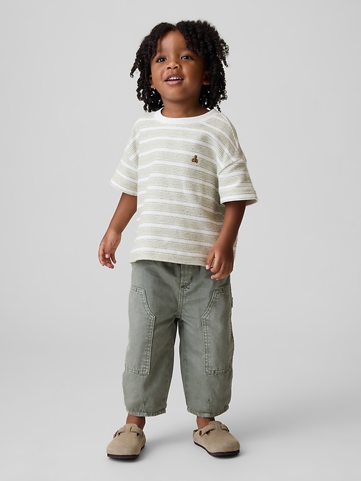 Image number 3 showing, Baby & Toddler Pull-On Barrel Carpenter Jeans