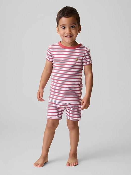 Image number 1 showing, Baby & Toddler Organic Brushed Cotton Stripe PJ Short Set