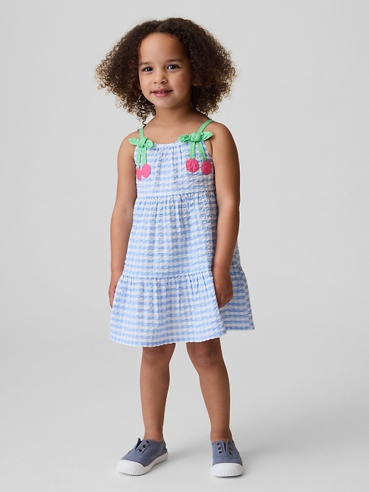 Image number 1 showing, Baby & Toddler Gingham Cherry Dress