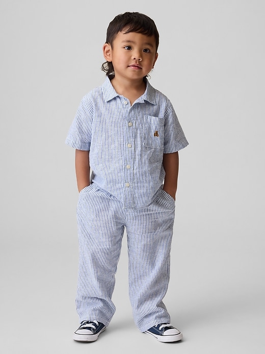 Image number 1 showing, Baby & Toddler Linen-Cotton Pull-On Pants