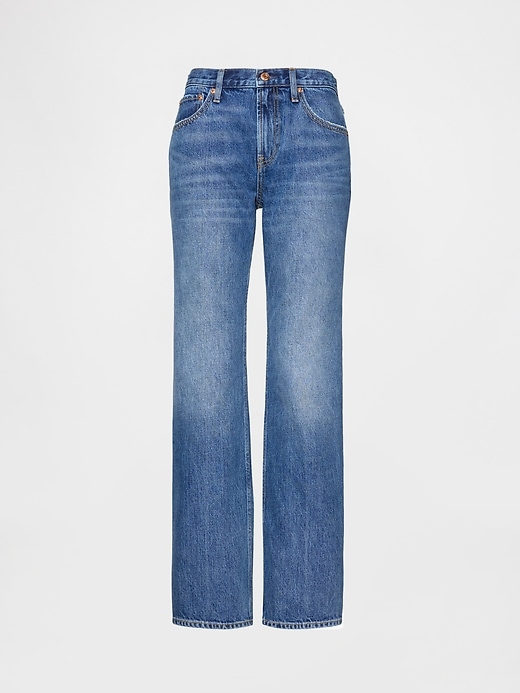 Image number 5 showing, Mid Rise Rigid Relaxed Straight Jeans