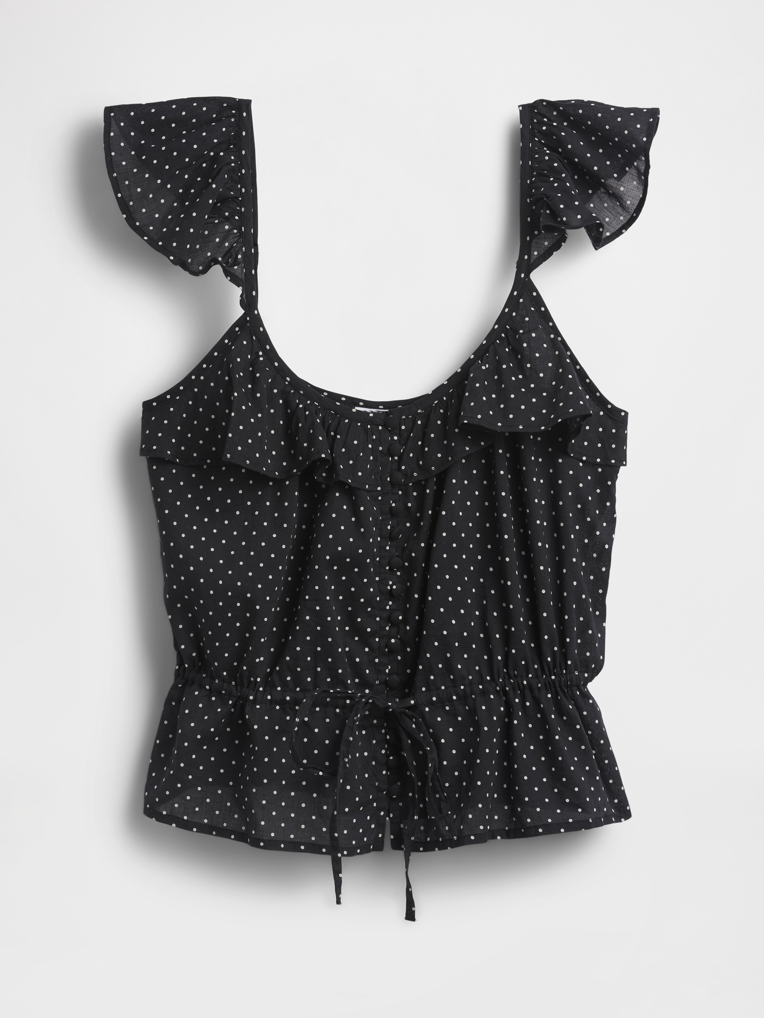 Flutter-Sleeve Tie-Waist Top