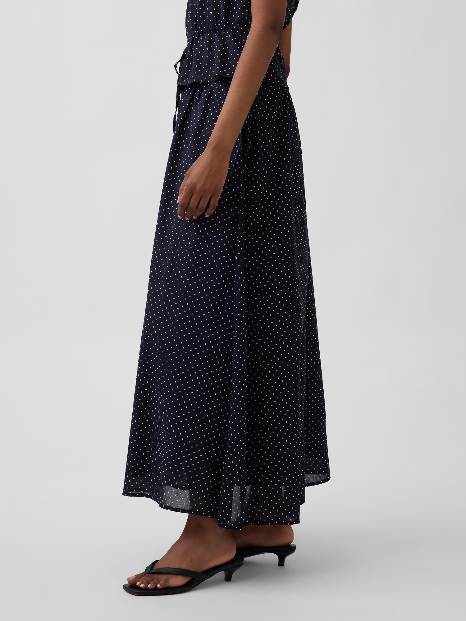 Dotted Voile Maxi Skirt