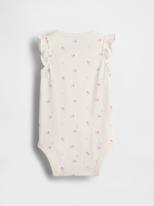 Image number 2 showing, Baby First Favorites Organic Cotton Flutter-Sleeve Bodysuit