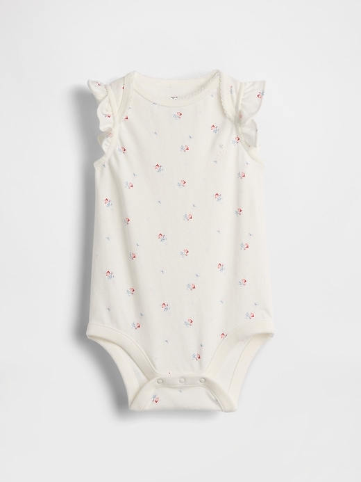 Image number 1 showing, Baby First Favorites Organic Cotton Flutter-Sleeve Bodysuit