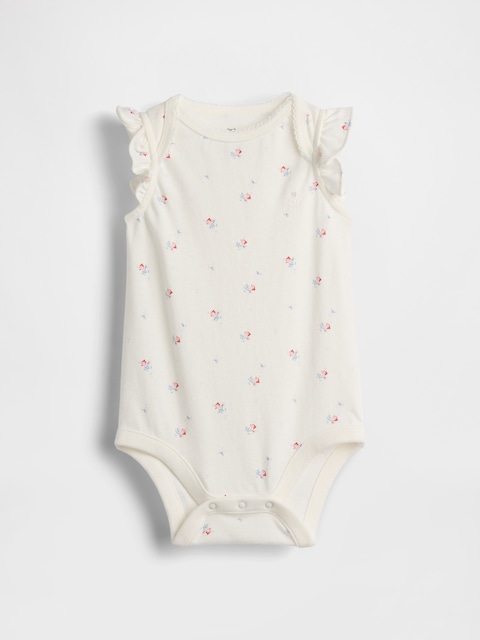 CACHE-COUCHE À MANCHES À VOLANTS EN COTON BIOLOGIQUE PREMIERS ESSENTIELS POUR BÉBÉ