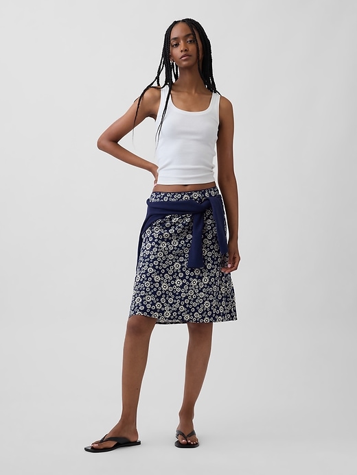 Image number 1 showing, Linen-Blend Bias-Cut Skirt