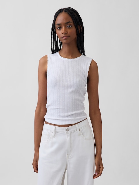 Pointelle Shell Tank Top