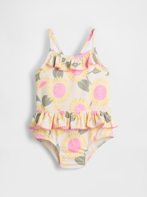 MAILLOT DE BAIN UNE-PIÈCE ANTI-UV À MOTIF DE TOURNESOL POUR BÉBÉ ET TOUT-PETIT