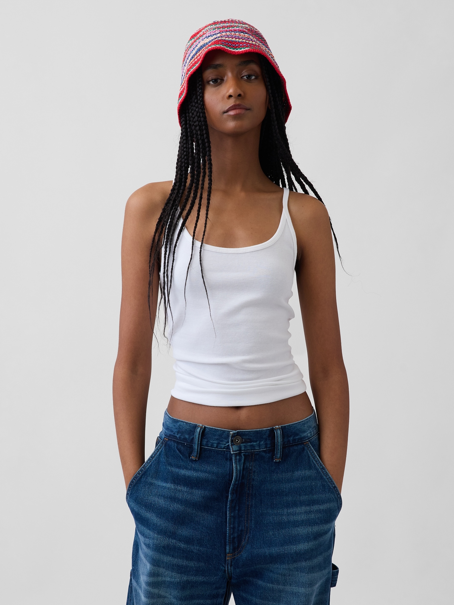 Knit Stripe Bucket Hat