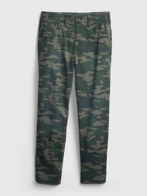 Mid Rise Stretch Straight Khaki Pants with Washwell™