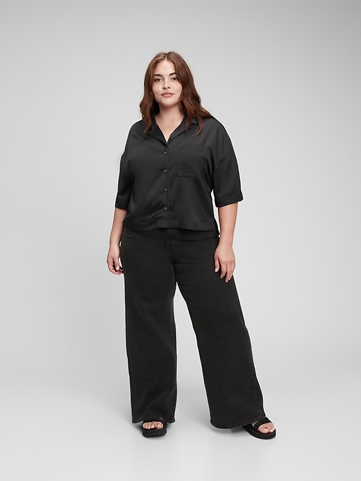 Image number 2 showing, Satin PJ Shirt