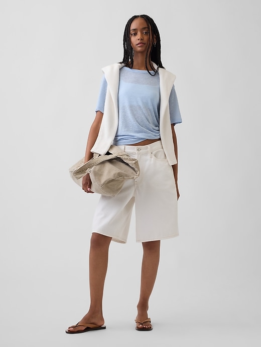 Image number 2 showing, Linen-Blend Relaxed T-Shirt