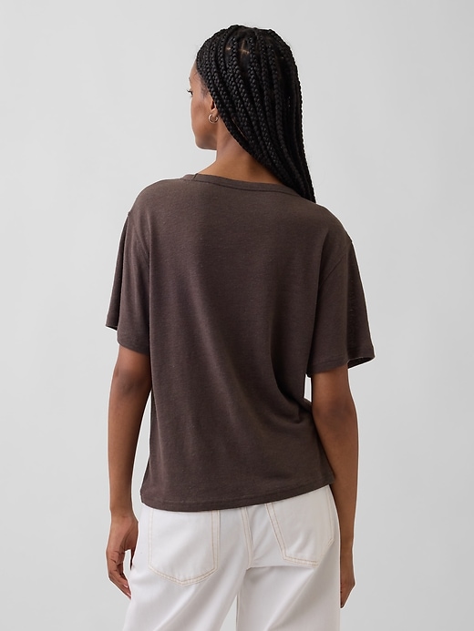 Image number 3 showing, Linen-Blend Relaxed T-Shirt