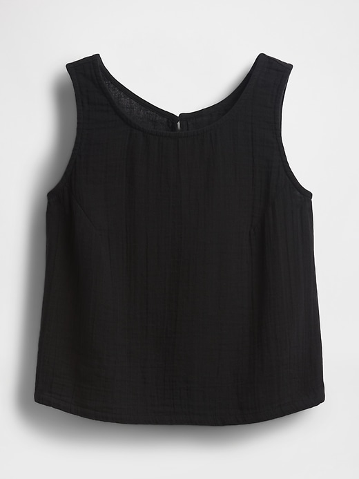 Image number 5 showing, Cotton Gauze Racer Shell Tank Top