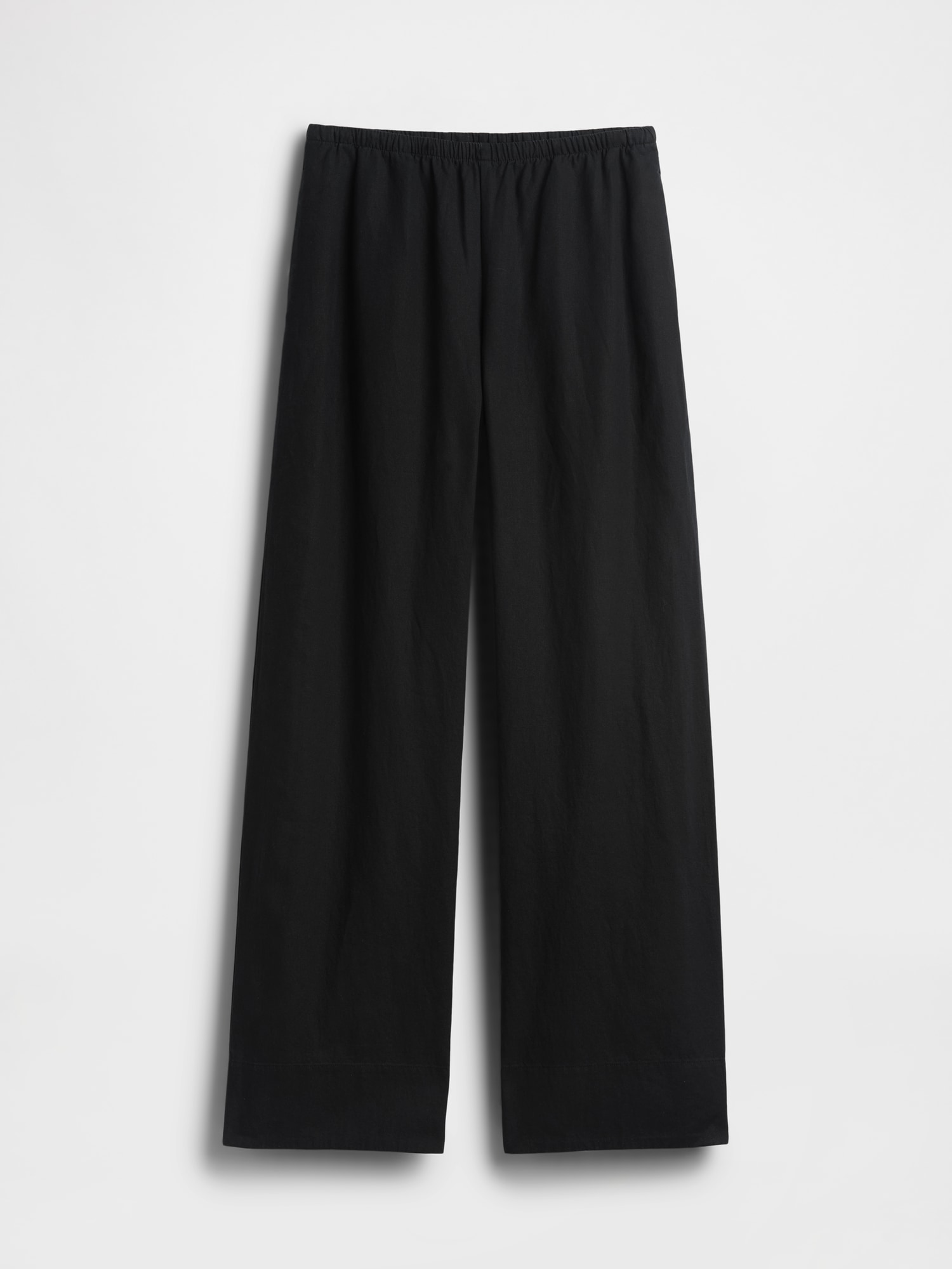 Linen-Blend Easy Wide-Leg Pants