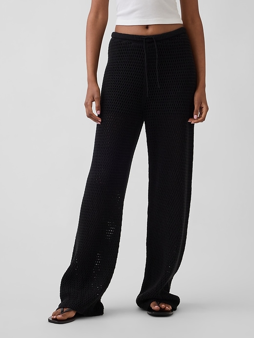 Image number 2 showing, 100% Cotton Crochet Sweater Pants