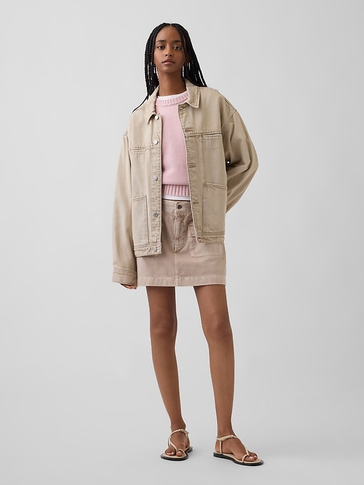 Image number 2 showing, 100% Cotton Oversized Crop Sweater