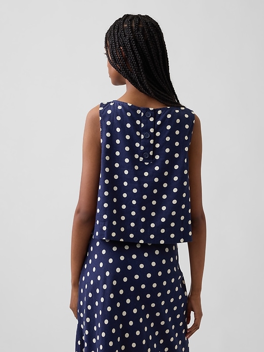 Image number 3 showing, Linen-Blend Crop Shell Tank Top