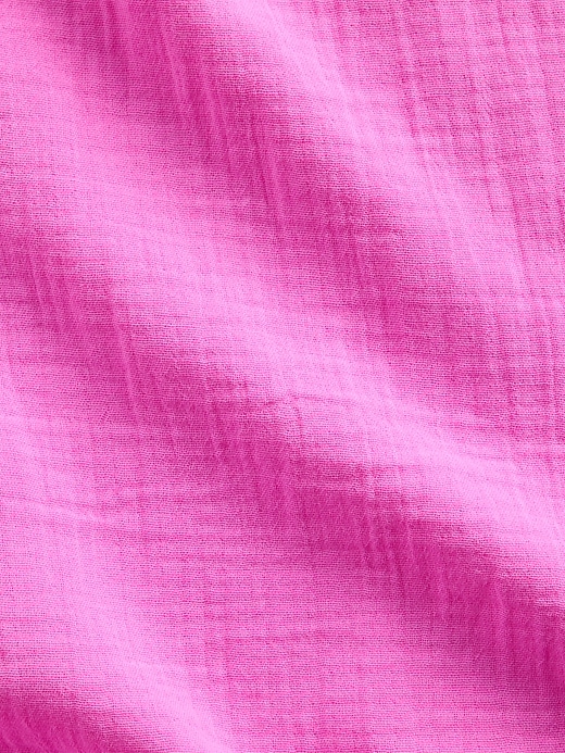 L'image numéro 4 présente Jupe longue étagée décontractée en gaze de coton à taille haute