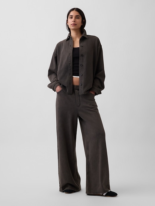 Image number 2 showing, French Terry Oversized Button-Front Shirt