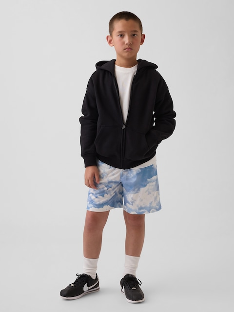 SHORT CONFORT EN MAILLE RECYCLÉE GAPFIT POUR ENFANT, ENTREJAMBE 15 CM
