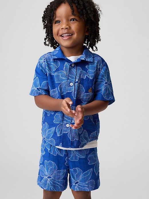 L'image numéro 1 présente Tenue en gaze de coton à motif floral pour Bébé et Tout-petit