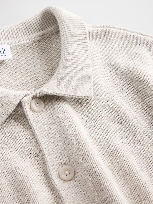 Image number 5 showing, Kids Relaxed Polo Cardigan Sweater