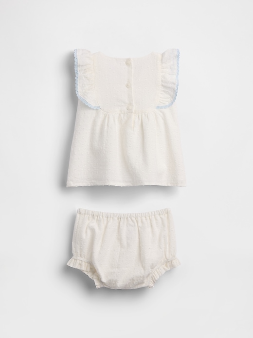 Image number 2 showing, Baby Eyelet Bib Outfit Set