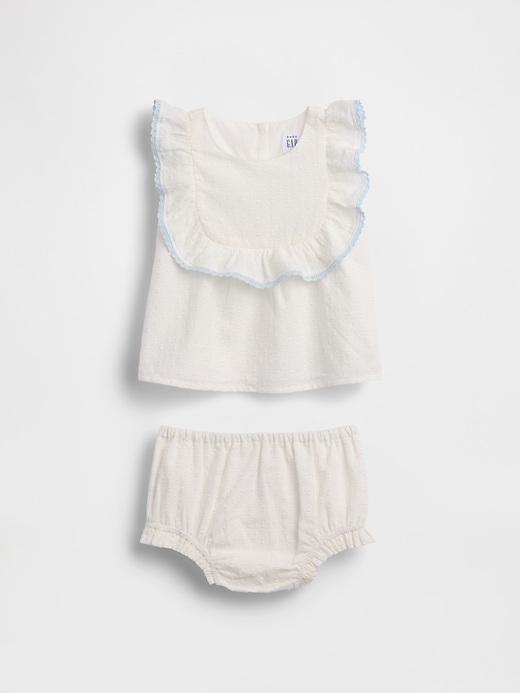 Image number 1 showing, Baby Eyelet Bib Outfit Set