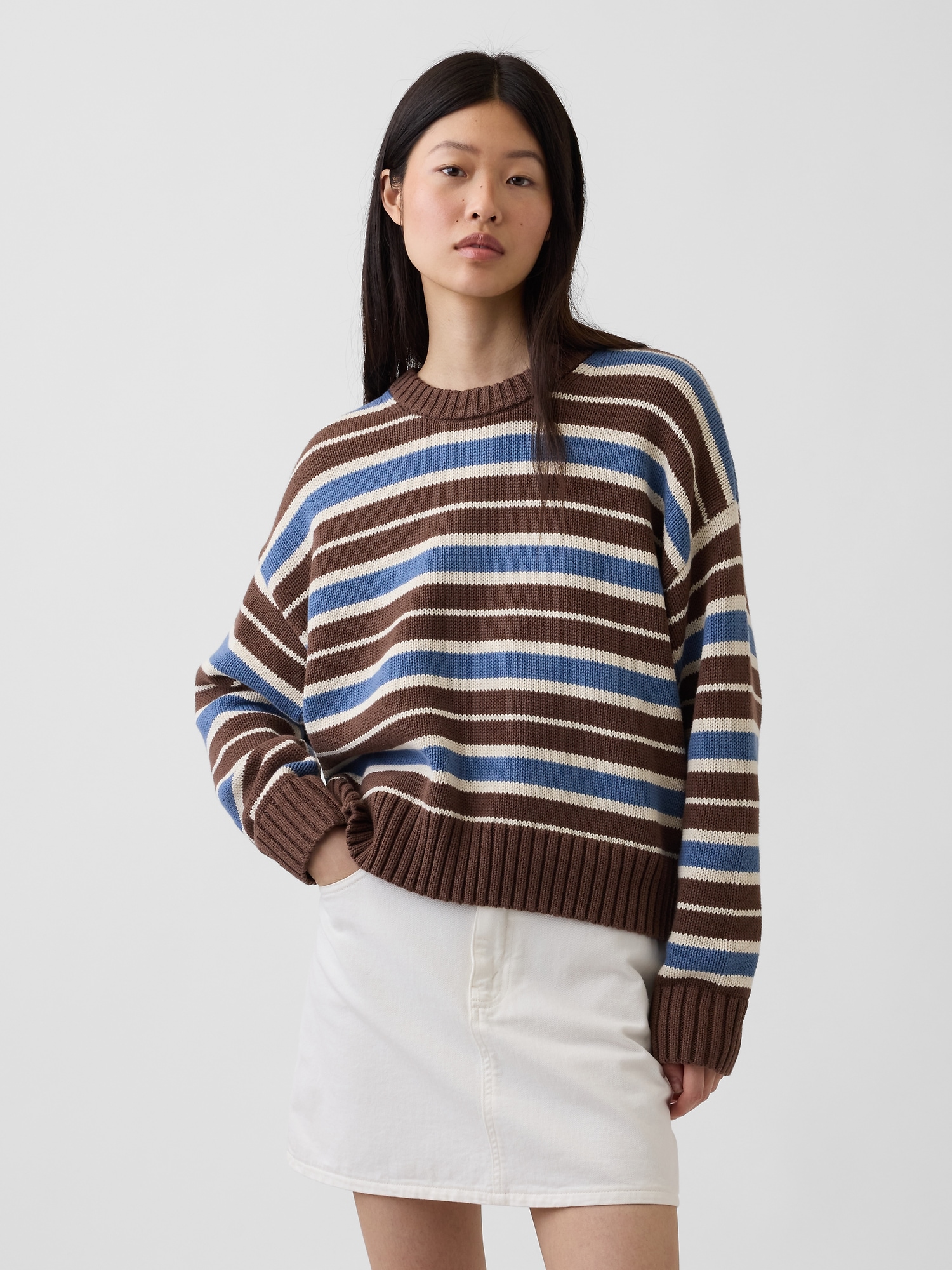 100% Cotton Oversized Crop Sweater