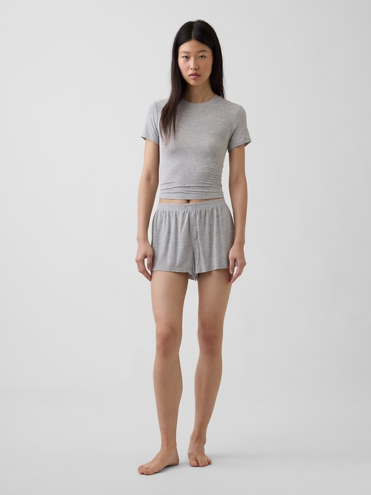 Image number 1 showing, Softest UltraFine Rib Modal PJ Shorts